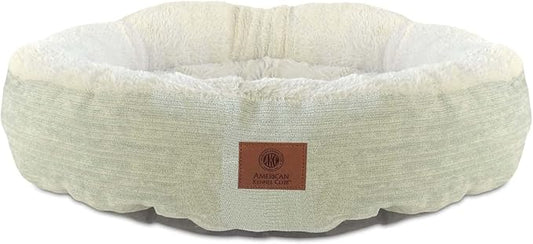 American Kennel Club AKC 3158- Green AKC Casablanca Round Solid Pet Bed, Green for All Dog Breeds and Sizes