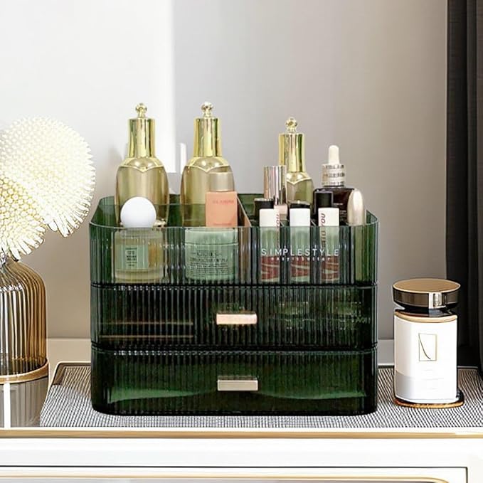 Makeup Organizer with Drawers Stackable Skincare Cosmetic Makeup organization for vanit Bathroom Desk Countertop