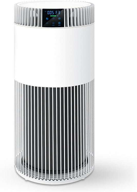 Air Purifier for Home Large Room 2500 Ft² with Washable Filters, Pet Air Purifier for Bedroom with PM2.5 Sensor, 20dB Sleep Mode, 360° Purification,12H Timer,Remove Dust, Odor, Smoke,White