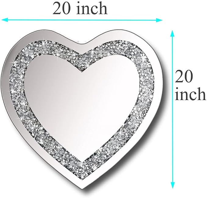 DMDFIRST Crystal Crush Diamond Heart Shaped Silver Mirror