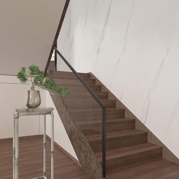 Large White Marble Granite Wallpaper Peel Stick Thicken 48x197inch Waterproof