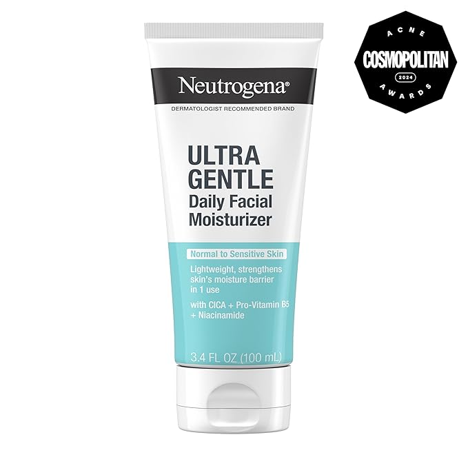 Neutrogena Fragrance Free Daily Facial Moisturizer, Face & Neck Moisturizer for Sensitive Skin with Vitamin B3, Pro-Vitamin B5 & Vitamin E Supports Skin's Dynamic Barrier, 3.4 fl. oz, Pack of 3