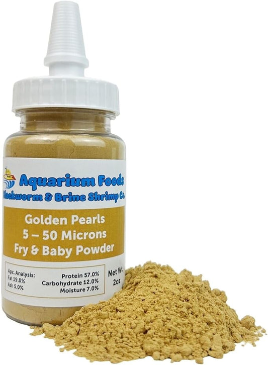 Aquatic Foods Inc. Golden Pearls 5-50 Microns for Tropical Fish Fry and Babies, Corals, Anemones, Reef Tanks…2oz Squeeze Bottle