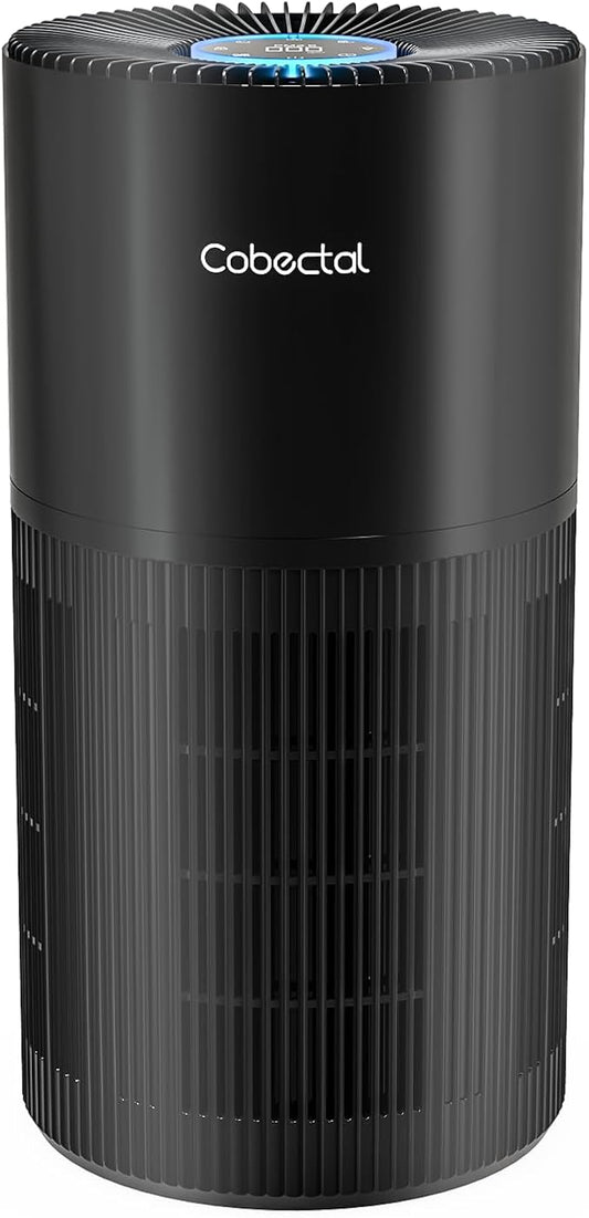 Air Purifiers for Home Large Rooms, Cobectal Air Cleaner with H14 True HEPA 3-in-1 Filter Covers up to 1650ft², Air Quality Sensor, Aroma Function & Sleep Mode, Pet Air Purifier, Black