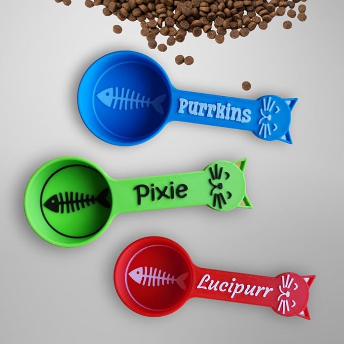 Personalized Cat Food Scoop, Cat Food Measuring Cup with Name, Kibble Scoop (10.67 oz - 1 1/3 cups)