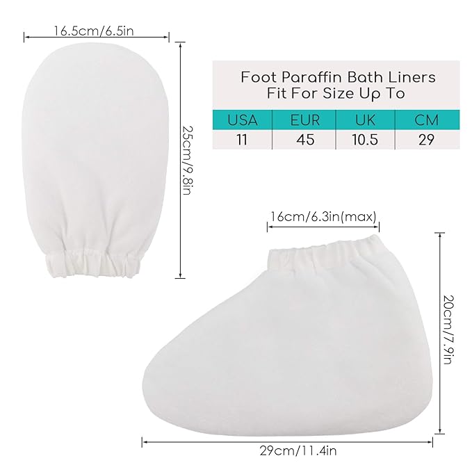 Paraffin Wax Bath Gloves and Booties, Segbeauty Elastic Opening Insulated Thick Mitts & Sock Liners for Hands & Feet Hot Wax Bath Heated SPA thera-py Wax Care treat-ment Paraffin Wax Warmer Machine