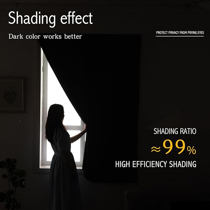 Blackout Curtains for Bedroom Stick On Curtains Window Shades Pull Down Blackout Window Cover No Drillng Self Adhesive Curtains No Rod Small Curtain 47" W X 79" L, Dark Green, 1 Panel