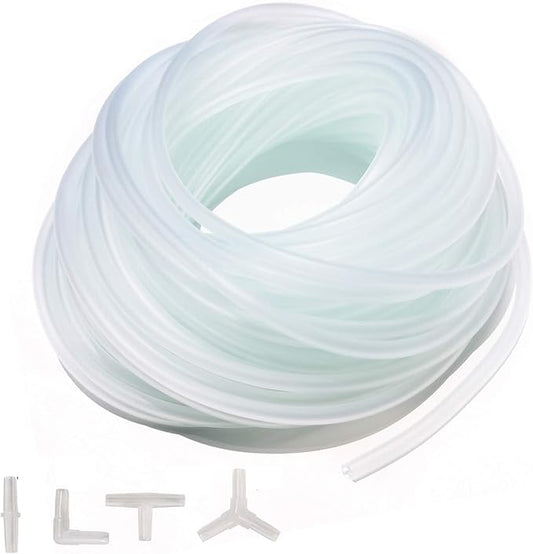 ALEGI Standard 3/16" Flexible Airline Tubing with Connectors for Aquariums, Terrariums and Hydroponics,100Feet