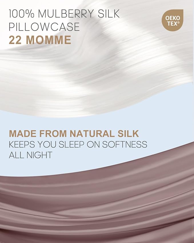 THXSILK Set of 2 Mulberry Silk Pillowcases for Hair and Skin with Hidden Zipper, Both Side 22 Momme Silk, Naural Mulberry Silk Pillowcases Pillow Cover(20inch x 36inch, King Size, Purple, 2pcs)