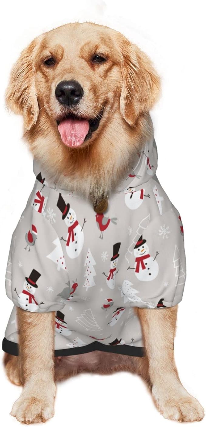 Christmas Gray Snowman Hoodie,Christmas Cosplay Dog Clothes with Pocket and Hat Winter Clothes Sweaters Xx-Large