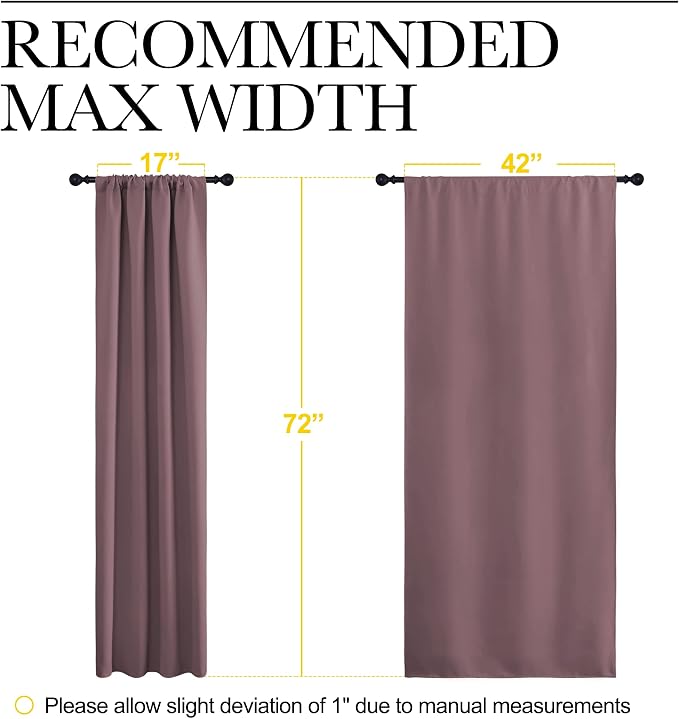 NICETOWN Dry Rose Blackout Curtains