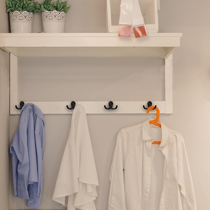 IBosins 16 Pack Heavy Duty Double Prong Coat Hooks Wall Mounted