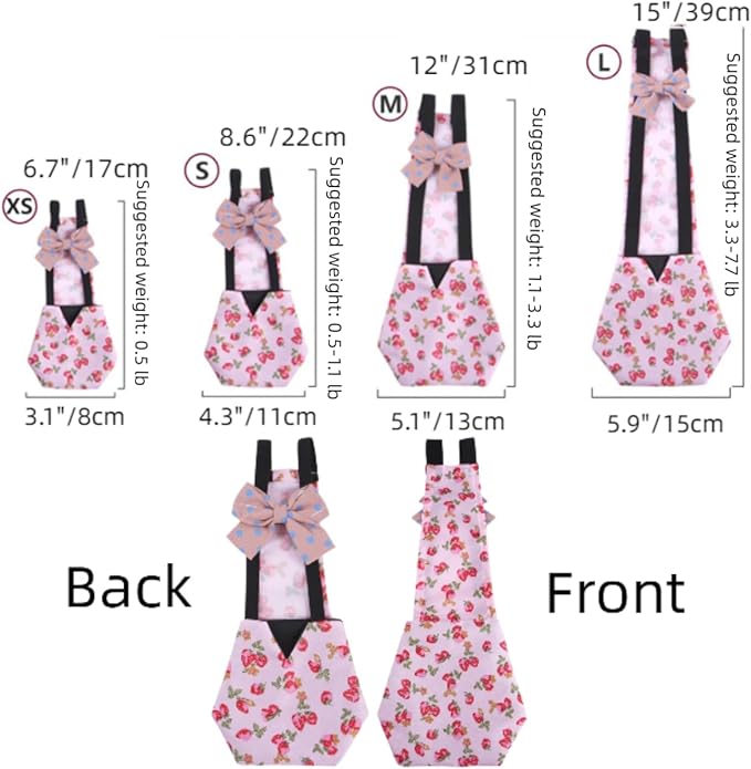 MANON ROSA Chicken Diapers Bantam Hens - Reusable 3-Piece Set with Bow Ties Poultry Nappies Washable Waterproof for Geese Pet Ducks Silkie (Graphic L)