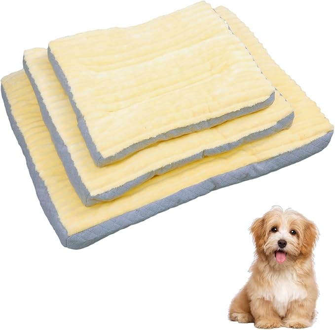 Dog Bed,pet Beds & Furniture,Machine-Washable Cushion for Dogs and Cats,Suitable for Dogs, Floor Furniture Use Yellow L