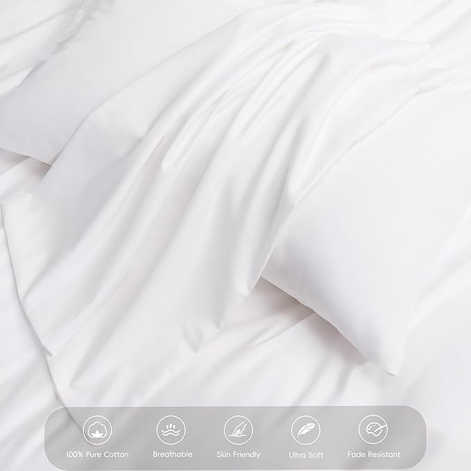 MooMee Duvet Cover Set 100% Extra Long Staple Cotton 600 Thread Count Silky Sateen Smooth Luxury Soft Breathable Durable Hotel Quality Bedding, 3 Pieces (Butter Yellow, King 104"x90")