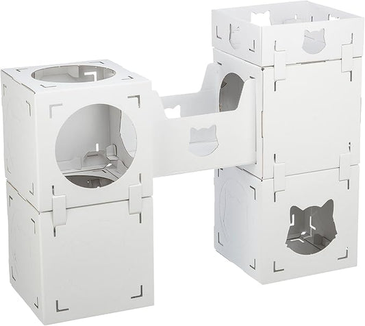 Trixie Casa Cara Modular Cardboard Cat Condo, Corrugated Indoor Cat Condo & Play Tower, Individually Combinable Modules for Playing and Relaxing, 100% Recycled Material for Cats up to 18 lbs