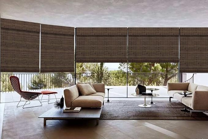 Letau No Drill No Tools Cordless Wood Window Shades Blinds, Bamboo Light