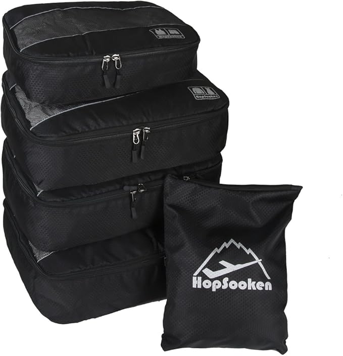 5 Set Packing Cubes for Travel Large Suitcase Luggage Organizer Bags Travel Accessories Vacation 4 Cubes 1 Laundry Pouch Bag