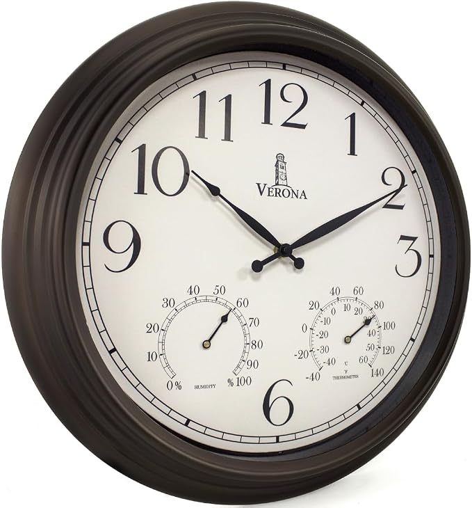 18 inch Outdoor Clocks for Patio Large Waterproof