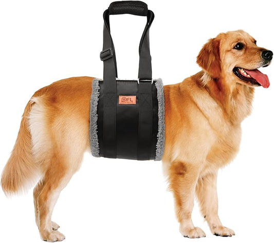 Adjustable Dog Lift Harness, Dog Sling for Large Dogs Hind Leg Support, Soft Lift Support Helps Senior, Injured, Disabled and After ACL Surgery Dogs-Black & Grey (X-Large)