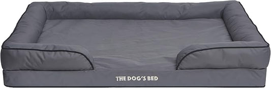 The Dog’s Bed Replacement Outer Cover & Bolster for Standard Foam Beds, Oxford Fabric, Grey, XXL