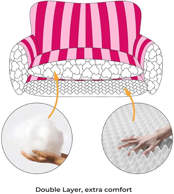 Lazy Holiday Plush Cozy Dog & Cat Sofa Bed, Teddy Velvet Dog Bed, Trendy Striped Faux Lambswool Double Layer Dog & Cat Sofa Bed Dogs Sleeping Mat for Medium Small Dogs & Cats (Black and White,M)