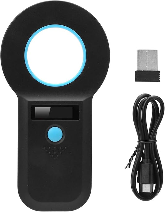 Animal Chip Reader Microchip Bluetooth Scanner RFID Portable Handheld 134.2Khz 125Khz Rechargeable for Pet Management and Traceability ABS Plastic