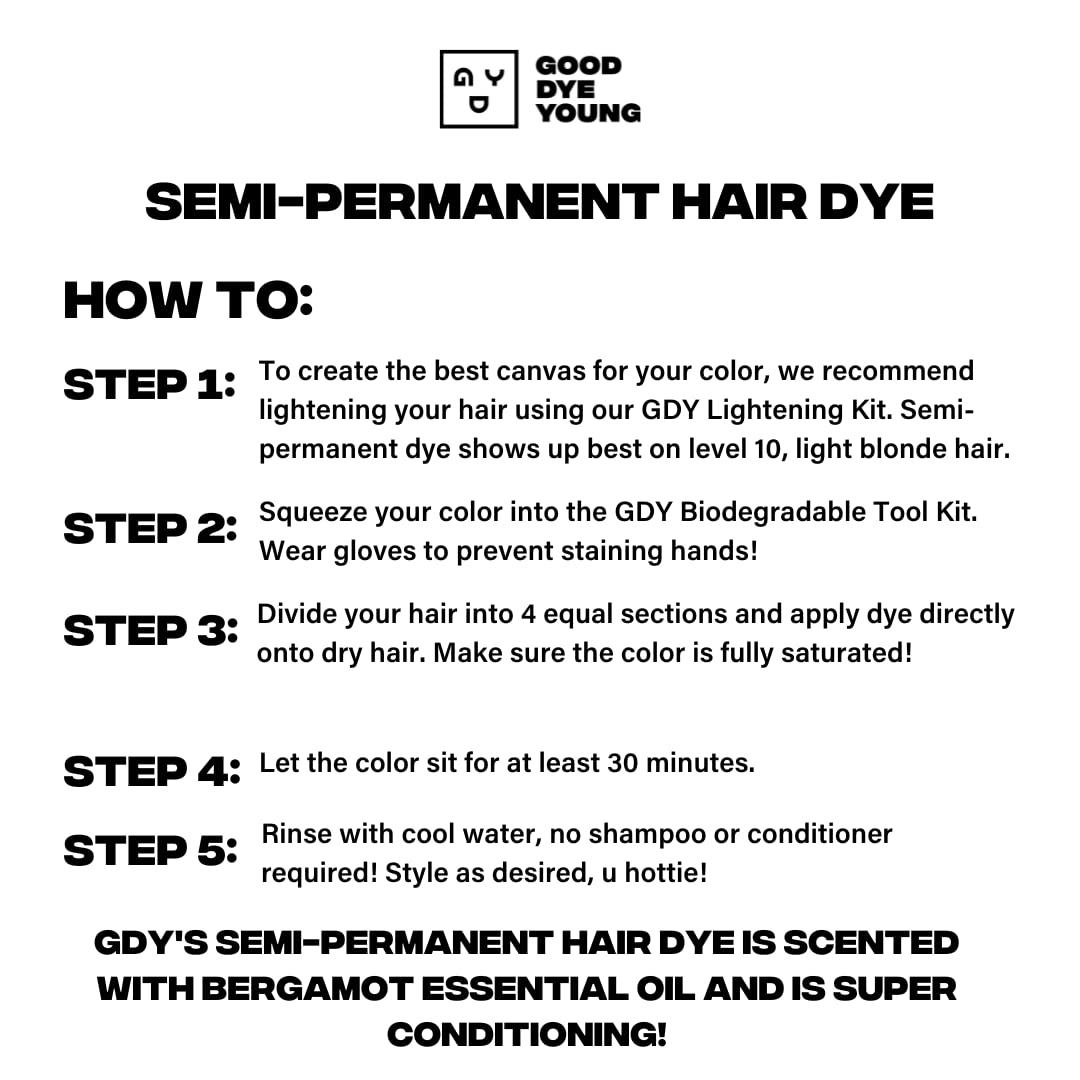 Good Dye Young Semi-Permanent Hair Color, Vegan and Cruelty-Free Green Hair Dye, Last up to 24 Washes, Non-Damaging Conditioning Hair Color (5FL OZ, Move Mountains)