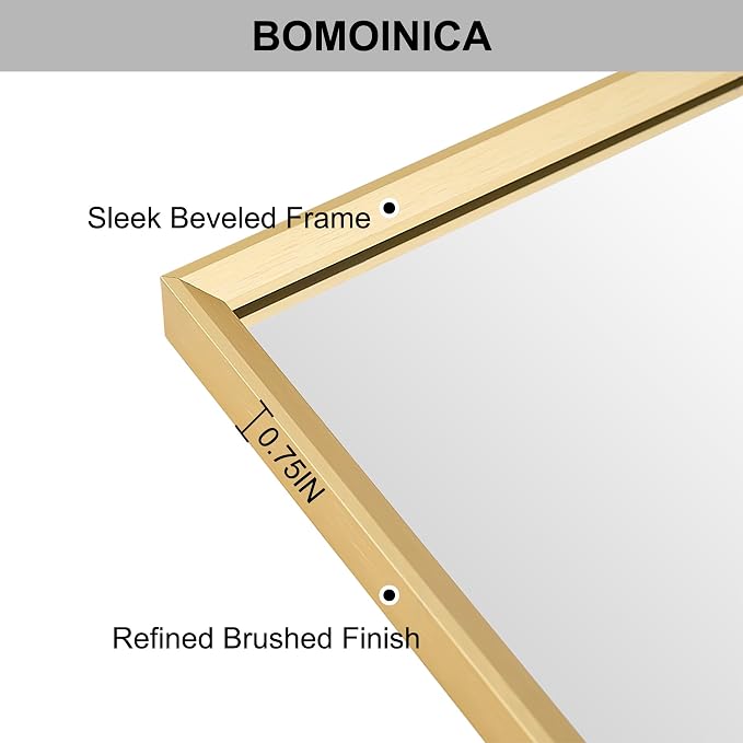 BOMINICA Brushed Gold Bathroom Mirror