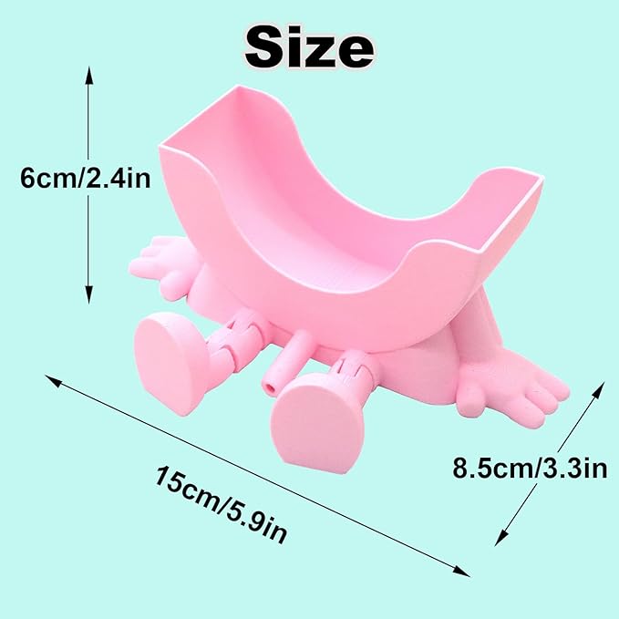 Cute Hanging Sponge Holder with Drainage, 3D Printed Sink Rack with Legs and Handles, 3D Printing Funny Countertop Sponge Holders for Kitchen Sink Draining (Green)
