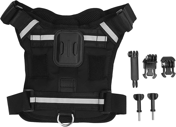 Acouto Dog Harness Dog Harness Mount Camera Nylon Chest and Back Fixation Pet Camera Mount Vest Large Medium and Small Dogs Vest Harnesses