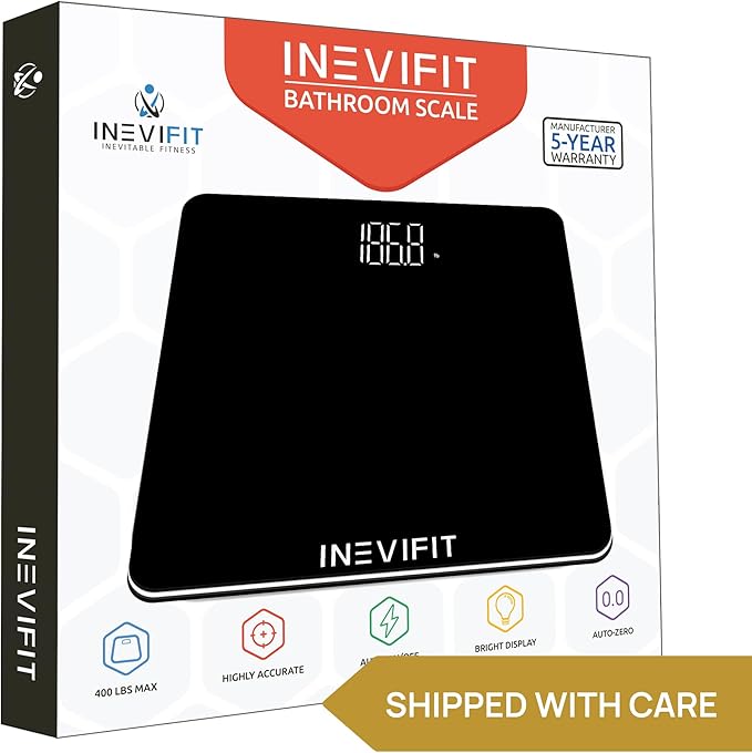 INEVIFIT Bathroom Scale, Highly Accurate Digital Bathroom Body Scale, Precisely Measures Weight up to 400 lbs