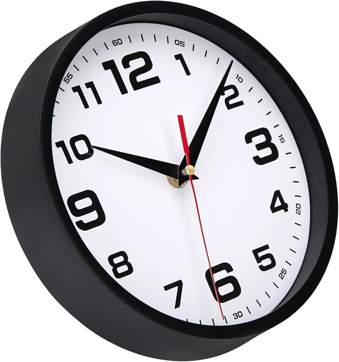 Silent Wall Clocks Battery Operated 12 Inch No Ticking Modern Analog Clock