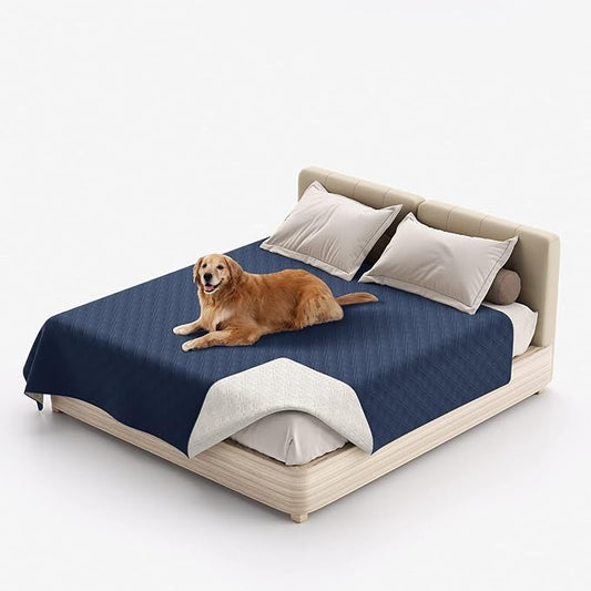 Waterproof Dog Bed Covers for Couch Protection, Water-Resistant Soft Dog Pet Blanket Anti-Slip Dog Blanket for Bed, for Furniture Bed Couch Sofa (Navy Blue,40x50inch)