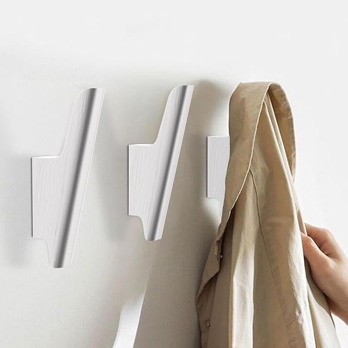 Wood Wall Hooks 4 Pack Coat Hooks Wall Mount White Wooden Hooks