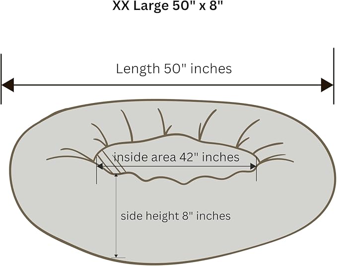 Organic Cotton Canvas Dog Bed: Removable Cover, Natural Fill - Made in USA (Blue Gray, XX Large 50" x 8" inches)