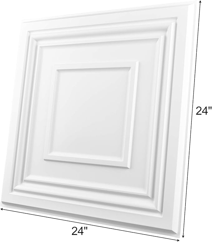 Art3d Drop Ceiling Tiles 24x24in., Wainscoting Panels Glue Up 2ft x 2ft