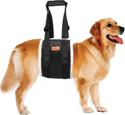 Adjustable Dog Lift Harness, Dog Sling for Large Dogs Lift Support and Rehab Harness for Weak Rear Legs, Soft Hind Leg Support Helps Senior, Injured,Disabled and After ACL Surgery Dogs(Black,X-Large)