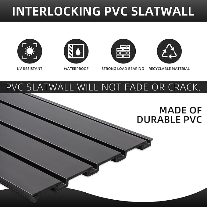 Slatwall Panel Garage Wall Organizer, Heavy Duty Wall Mounted Garage Slat Wall