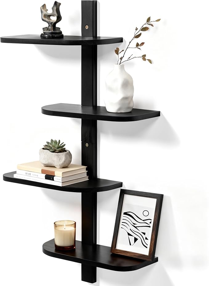Afuly Black Floating Shelves for Wall Display Shelf Unit Modern Decorative