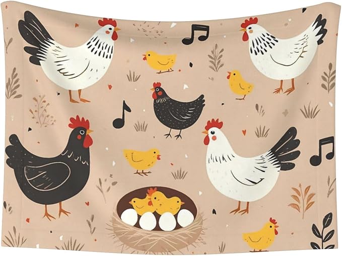 Chicken Print Soft Plush Pet Blanket, Washable Dog Blanket, Cat Fleece Throw, Puppy Bed Crate Mat & Sofa Couch Protector - Small