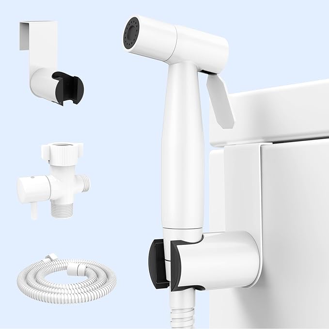 Arofa Bright White Bidet Sprayer for Toilet, Handheld Jet Sprayer Adjustable Water Pressure Muslim Shower with Bidet Hose, Bidets Faucet for Existing Toilets Cloth Diaper Spray for Baby/Feminine Wash