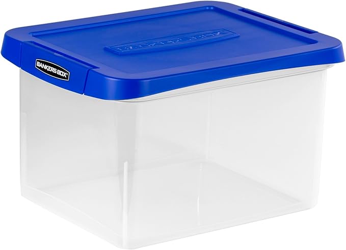 Bankers Box Heavy Duty Plastic File Box with Hanging Rails, Letter/Legal, 1 Pack (0086205)