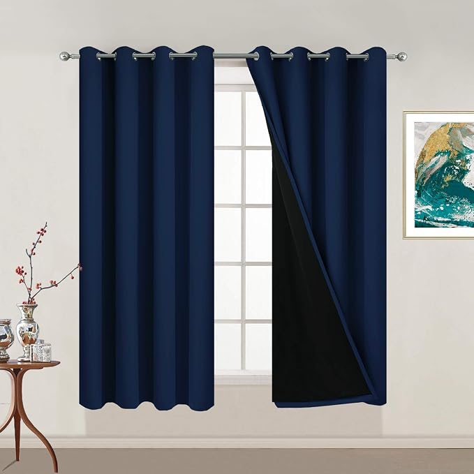 Yakamok Total Blackout Curtains 54 Inches Long, 100% Blackout Drapes