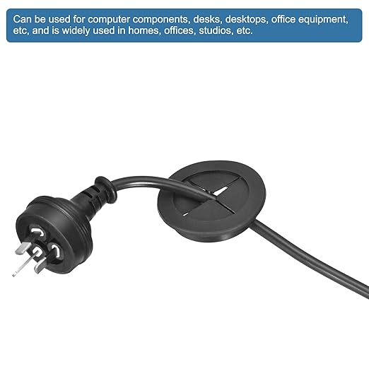 uxcell 2 Pcs Cable Cord Grommet, 1 Inch (25mm) Desk Grommet Flexible Rubber Grommets Wire Hole Cover Pass Through for Office Computer Desk Wire Organizer, Black