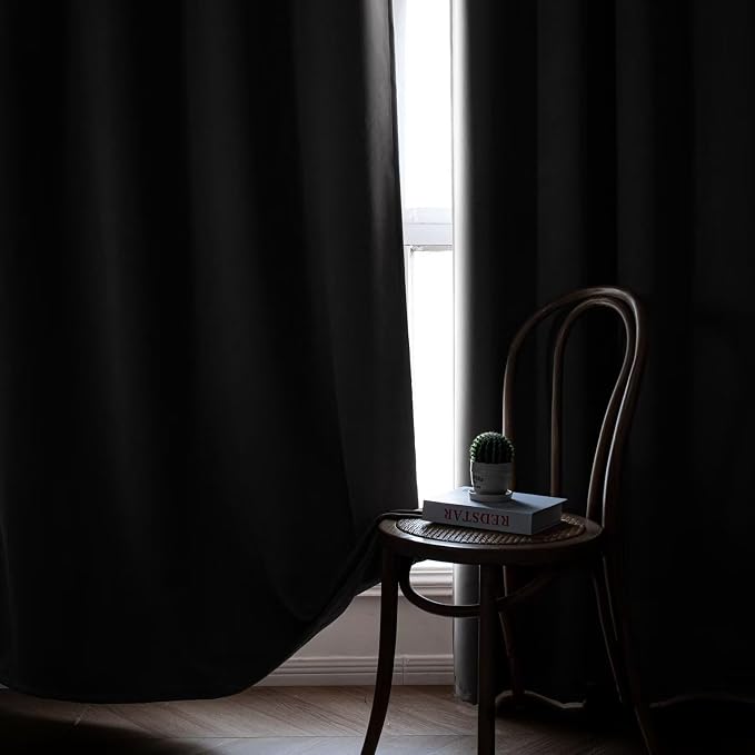 IGEMAEVE Blackout Curtains 72 Inch Length 2 Panels Set, Grommet Energy Saving