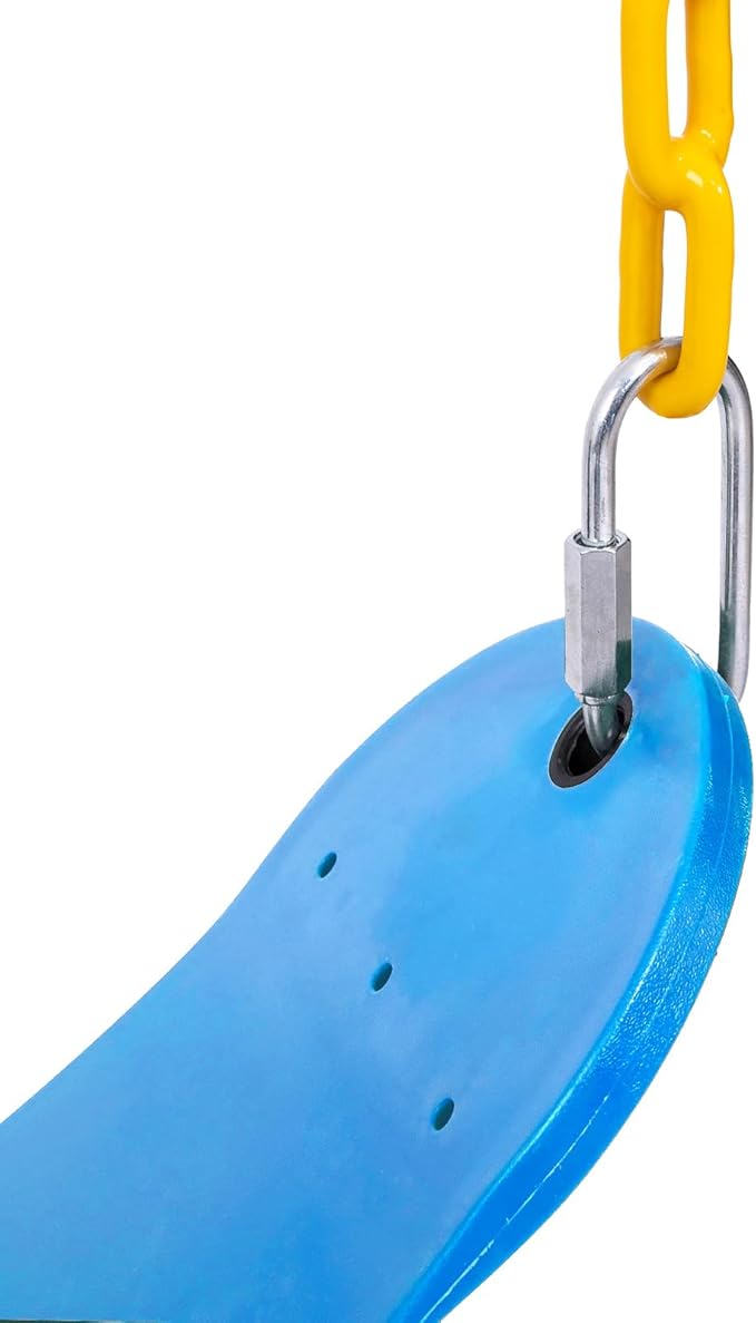 Sunnyglade 8 PCS Swings Seats Heavy Duty with 66" Chain, Playground Swing Set Accessories Replacement with Snap Hooks, Support 250lb (8, Blue)