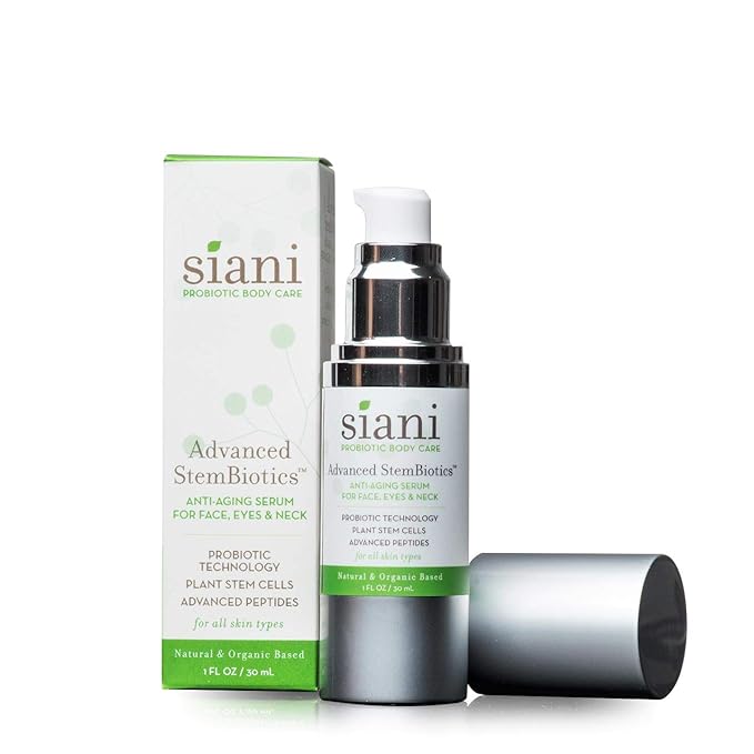 Advanced Anti Aging Serum with Plant Stem Cells, Advanced Peptides,Science Backed Probiotic Technology, Vegan, Organic & Natural Ingredients