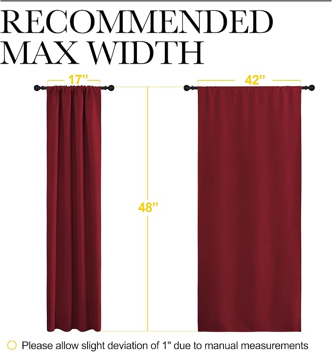 NICETOWN Burgundy Curtains Blackout Drape Panels