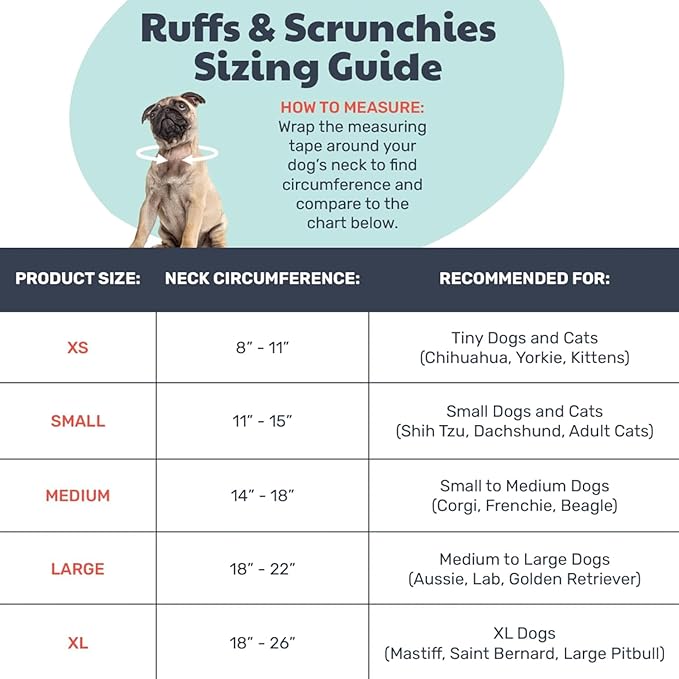 Huxley & Kent Ruff Pet Scrunchy | Shiny Christmas Plaid (Small) | Festive Christmas/Holiday Neckwear for Dogs/Cats | Fun Stretchable Costume Accessory | Soft Collar with Bells